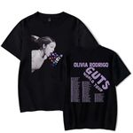 Olivia Rodrigo Printed Cotton T-Shirt Men's Women's Adult T-Shirt Funny T-Shirt Hip-Hop Street T-Shirt Summer Couple T-Shirt XS-3XL-Black||XS