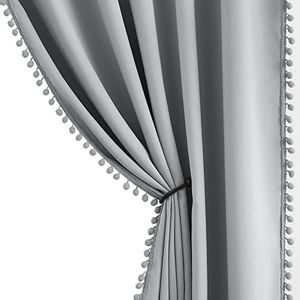 Pencil Pleat Grey Blackout Curtains for Living Room 90-inch Drop Light Blocking Bedroom Curtains Energy Saving Triple Weave Full Blackout Window Treatment Sets for Dining Men's Guest Room, 50" w 2pcs