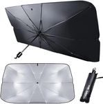 Premium Car Windshield Sun Shade Umbrella, Foldable Car Front Window Sunshade, Block UV Rays & Sun Heat Insulation, Automotive Windshield Sunshades Fit Most Vehicles, Car Accessories