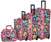 ROCKLAND 4 Piece Luggage Set, Newheart, One Size