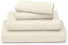 (Full, Cream) - Luxury Bamboo Sheets - 4 Piece Bedding Set - High Blend from Organic Bamboo Fibre - Soft Wrinkle Free Fabric - 1 Fitted Sheet, 1 Flat, 2 Pillow Cases - Full, Cream