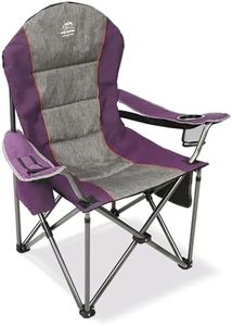 LANMOUNTAIN Camping Chairs for Adults,High Back Folding Camp Chair with Cup Holder and Cooler Bag,Heavy Duty Outdoor Lawn Chairs,Perfect for Camping,Hiking,Picnics,and Beach Trips,Purple