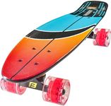 Kids Skateboard 22 Inch Complete Flowboard Skate Board W/Trucks and Light Up Wheels - Custom Scratch Free Graphics Great for Kids, Boys, Girls, Youth and Beginners 22” X 6.25”