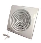 Envirovent SILENT-150P Axial Silent Extractor Fan for 150 mm / 6 Inch duct (Pull-Cord), white, sil150P
