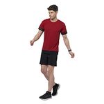 DOMIN8 Men's HD Chest Print T-Shirt (Medium) Red