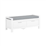 SoBuy FSR74-W,Hallway Storage Bench with Two Drawers and Padded Seat Cushion