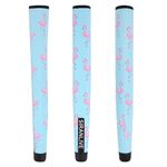 Golf Putter Grip Light Weight Breathable Leather with Flamingos Design Soft Leather Golf Grips