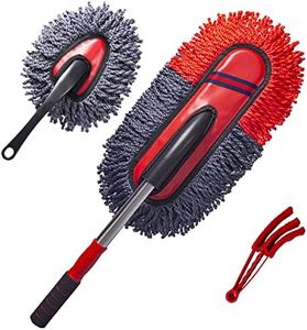 Soft Microfiber Car Duster Exterior Scratch Free Multipurpose Duster with Extendable Handle Duster for Car, Truck, SUV, RV and Motorcycle