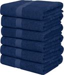 Utopia Towels [6 Pack Bath Towel Set, 100% Ring Spun Cotton (60 x 120 CM) Medium Lightweight and Highly Absorbent Quick Drying Towels, Premium Towels for Hotel, Spa and Bathroom (Navy)