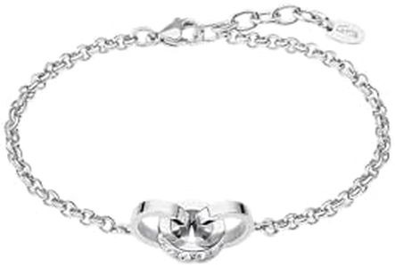 Bracelet Lotus style acier anneaux entrelacés pour femme