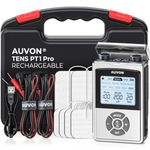 AUVON Rechargeable Digital TENS Machine with 600 mAh Battery, TENS Unit Muscle Stimulator with 8 Customizable Modes, Electric Massager for Shoulder, Back Pain Relief, 6 TENS Pads, A Carry Case