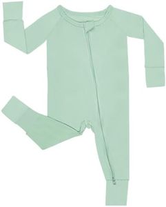 GUISBY Baby Boys Rayon Pajamas, Soft Rayon Zipper Pajama for Baby Girl Light green 6-12 Months