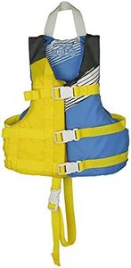 Stohlquist Fit Child Life Jacket - High Mobility PFD Life Vest - Coast Guard Approved, Lightweight Buoyancy Foam, Fully Adjustable for Children | Unisex Children, 30-50 lb, Yellow/Blue