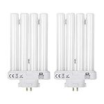 TBE Lighting 27w PLS 2-Pack of Energy Saving Daylight Bulbs for High Vision Reading Lamps 4-pin GX10Q-4 Quad Tube