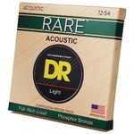 DR Strings Handmade Strings RPM-12 RARE Phosphor Bronze Acoustic Guitar Strings: Light 1254, silver