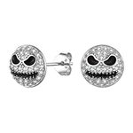 Suplight Jack Skull Nightmare Before Christmas Earrings Sterling Silver Cubic Zirconia Skeleton Ghost Stud Earrings for Men Women