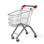 Bigjigs Toys Kids Shopping Trolley - Lifelike Supermarket Role Play Toy, Grocery Playset For Pretend Play, Toddler Gifts, Age 18+ Months