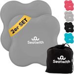 Seatwith Yoga Knee Pads for Women (Pack of 2) - Pilates & Yoga Cushion with Transport Bag + Training PDF Instructions - Maximum Relief & Support for Knees, Wrists & Elbows - Yoga Knee Mat - 20 x 20 cm