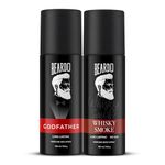 Beardo Godfather & Whisky Smoke Perfume Body Spray Combo (Set of 2) Citrus Aromatic Spicy | Deodorant | Deo For Men | Long Lasting Perfume| Gift For Brother | Gift For Friends