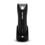 MENHOOD Trimmer 1.0 Pro Black Waterproof Manscaping Body Ball Groin Trimmer for Men Type-C Wireless Charge LED Spotlight 150 Min Runtime Ceramic Blade IPX7