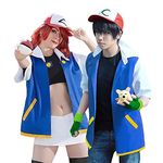 Laahoem Unisex Trainer Hoodie Anime Cosplay Costumes Jacket Gloves Hat Set, Blue, X-Small