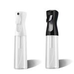 Continuous Spray Bottle Fine Empty Mist Spray Bottle 10oz (300ml), 2 Pcs Continuous Spray Bottle for Hair Plant Mister (Clear)