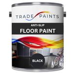 Anti-Slip Floor Paint - Ideal For Concrete, Stone, Brick, Wood & Metal - Provides A Safer Slip-Resistant Coating For Both Residential & Commercial Use (Black) - 5 Litre