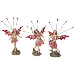 Design Toscano Crosstweed Meadow Victorian Fairy Figurine Statues, 20.5 cm, Set of Three, Polyresin, Full Color