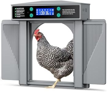 Automatic Chicken Coop Door 3-in-1 Timer & Light Sensor, Manual Control, Anti-Pinch Auto Opening and Closing, Battery/USB Powered, Easy and Convenient Coop Door for Raising Poultry