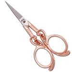 YOUGUOM Embroidery Scissors, Small Precision Sewing Scissor Sharp Pointed Tip Detail Shears for Craft Art Needlework Threading Cutting, 4.5in Rose Gold Vintage Style