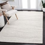 SAFAVIEH Metro Collection MET995A Handmade Premium Wool Entryway Living Room Foyer Bedroom Accent Area Rug 4' x 6' Natural/Ivory