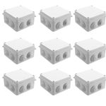 4X4 Inches Square IP65 Junction Box for CCTV Surveillance Security Cameras (Pack of 9)