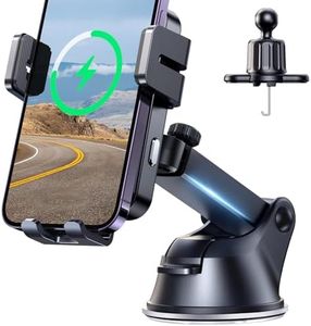 Wireless Car Charger,15W Qi Fast Charging Car Charger Phone Holder Mount, Auto-Clamping Alignment Windshield Dashboard Air Vent Cell Phone Holder for iPhone 15 Pro Max/15 Pro, Galaxy S23/S22 etc