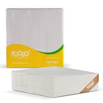 FOOGO Green 100pcs Elegant White Paper Napkins, FSC® Certified, 33 x 33 cm, 2 Ply Strong Paper Serviettes, Fully Home Compostable, Super Soft Paper Tissues, Cocktail Napkins, Disposable Napkins