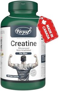 Vorst Creatine Supplement for Men 180 Vegan Capsules | Monohydrate Micronized Non Irradiated | Pills | 1 Bottle