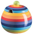 Purity Style Hand Painted Rainbow Stripe Sugar Bowl