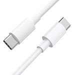 Google Pixel Original Type C to Type C Mobile Data Charging Cable for Pixel 8 Pro/8/8A/7 Pro/7/7A/6 Pro/6/6A/5/ChromeBook Laptop/Buds/and Other USB C Device Support for Nothing phone 2/1, 30W - White