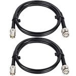 MOOKEERF BNC Male to BNC Female Coaxial Cable 50 ohm RG8X Coax Cable Ultra Low Loss BNC Jumper Cable for Antenna, RF Radio, Modem, Oscilloscope, Spectrum, Analyzer, Signal Generator (3FT, 2PCS)