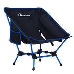 MOON LENCE Portable Chair Outdoor Camping Chair Compact Backpacking Folding Chairs with Side Pockets Packable Lightweight Heavy Duty for Hiking&Beach