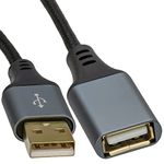 kenable PRO Metal USB 2.0 24AWG High Speed Cable EXTENSION Lead A Plug to Socket 1m [1 metres]