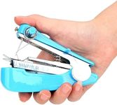 Blue Handheld Sewing Machine, Portable Mini Manual Sewing Machine Handy Needlework Tool Mini Sewer Machine Hand Stitcher Sewing Machine Arts, Crafts and Sewing