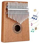 Dripex Kalimba 17 Keys Thumb Piano with Study Instruction and Tune Hammer, Finger Marimba Instrument for Music Lover Beginners(Mahogany) (17 keys)