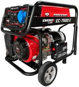 Energy Cube EC-7500E Portable Generator 7500W Petrol Power Machine Electric Start Heavy Duty Copper Alternator Mobile Frame Wheels Backup Supply Outdoor Construction Emergency