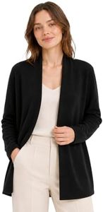 State Cashmere Lightweight Mid-Thigh Cashmere Cardigan 100% Pure Cashmere Sweater Cashmere Wraps for Women (Black, X-Large)