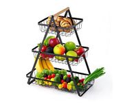 Trendi Fruit Stand Fruit Bowl, 2 & 3-Tier Fruit Basket, Fruit Bowl, Bread Basket, Vegetable Bread Basket, Modern for Kitchen Decoration, Vegetables, Fruits, Snacks (3 Tier Rack)