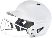 CHAMPRO HX Rookie Fastpitch Softball Batting Helmet with Facemask for Youth and Adult White Small