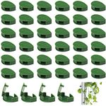 Yafe 40Pcs Plant Clips for Climbing Plants, Self-Adhesive Plant Wall Plant Hooks Fixer Clips Green Plastic Vines Holder for Home Decoration or Wire Cable Organizer(Green)