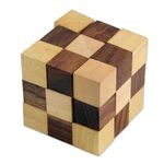 The Puzzl Co - Wooden Puzzle | Snake Cube Puzzle for Kids | Size - 5x5x5 CMS | Twist Puzzle | Brain Teaser Game | Stress Buster Cube, Compact Size