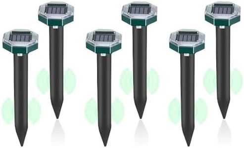 Buithafu Solar Powered Mole Repellent - Pack of 6 Ultrasonic Sound Waves, IP65 Waterproof, Ideal for Garden, Yard, Lawn & Greenhouse