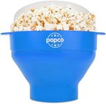 Popco Microwave Silicone Popcorn Popper with Handles - Microwave Popcorn Bowl with Handle - Popcorn Maker - Collapsible Popcorn Bowl - BPA Free and Dishwasher Safe - 15 Colors Available (Light Blue)